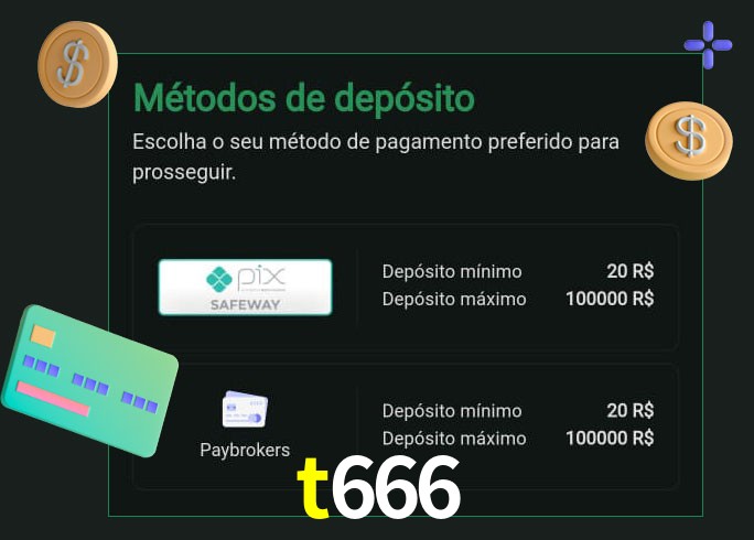 O cassino t666 oferece uma grande variedade de métodos de pagamento